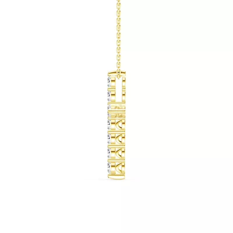 14K Yellow Gold Classic Lab Diamond Cross Necklace (1.00 ct. tw.)