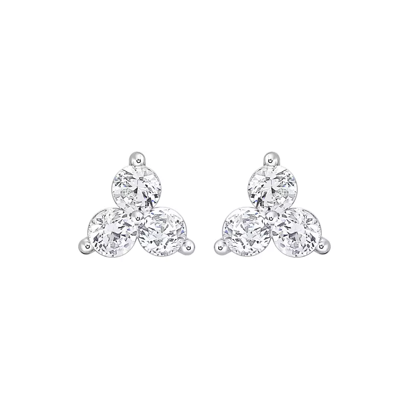 14K White Gold Trio Lab Diamond Stud Earrings (1/2 ct. tw.)