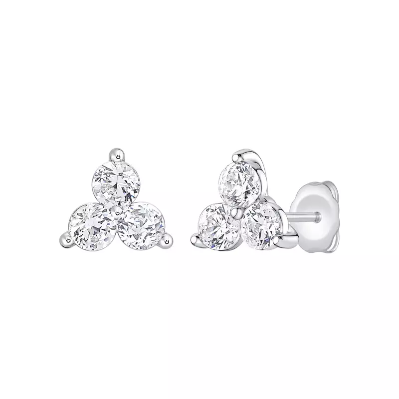 14K White Gold Trio Lab Diamond Stud Earrings (1/2 ct. tw.)