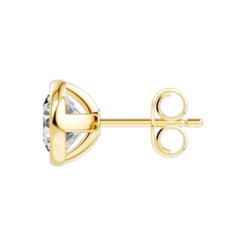 14K Yellow Gold Modern Bezel-Set Diamond Stud Earrings (1/2 ct. tw.)