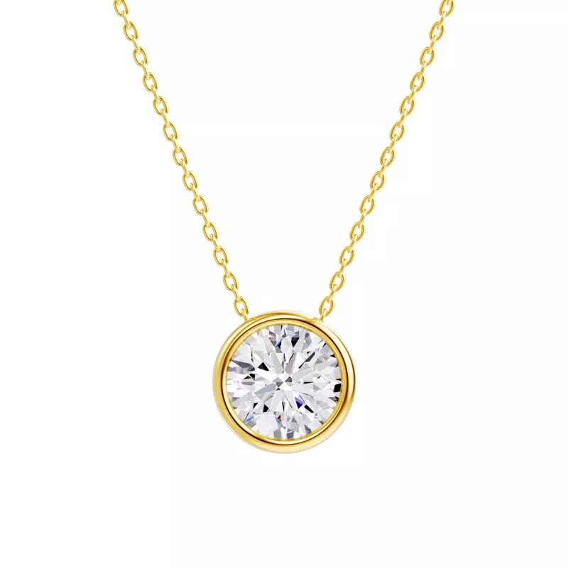 Floating Round Lab Diamond Bezel Pendant
