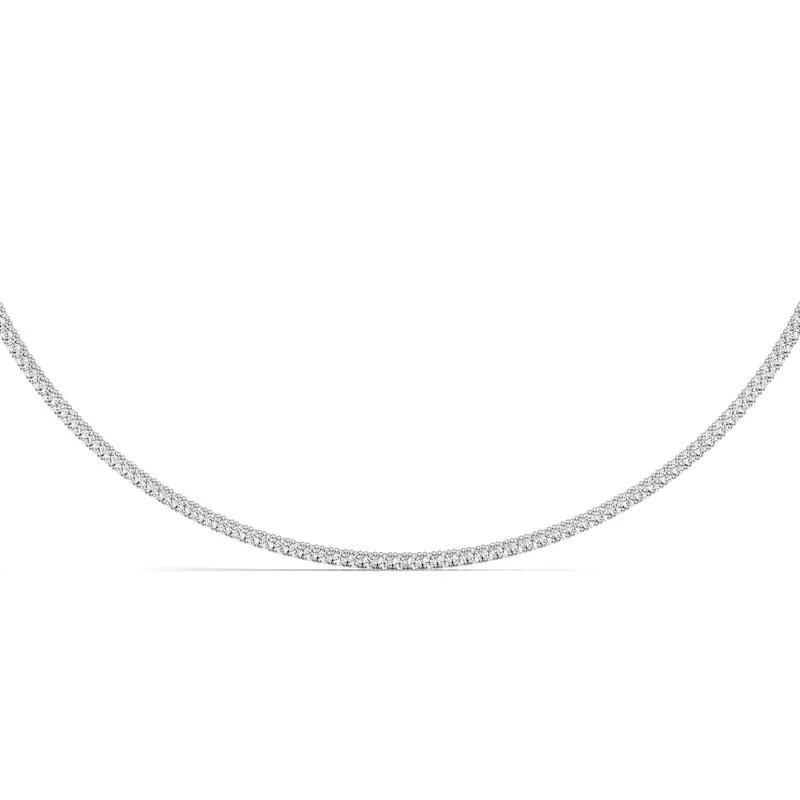 14K White Gold Classic Diamond Tennis Necklace (5 ct. tw.)