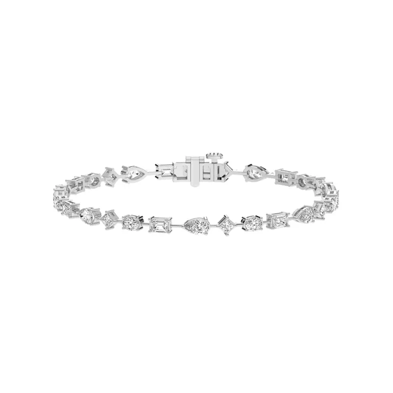 14K White Gold Celeste Multi-Shape Lab Diamond Tennis Bracelet