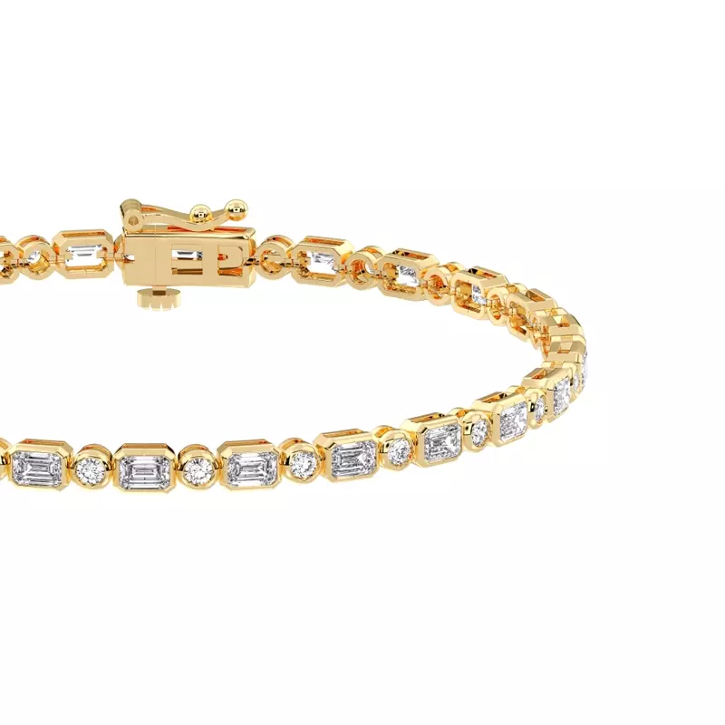 14K Yellow Gold Elara Bezel-Set Lab Diamond Tennis Bracelet