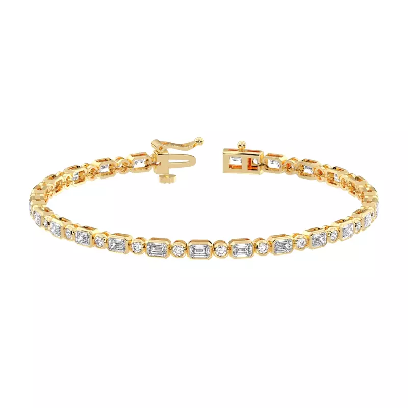 14K Yellow Gold Elara Bezel-Set Lab Diamond Tennis Bracelet