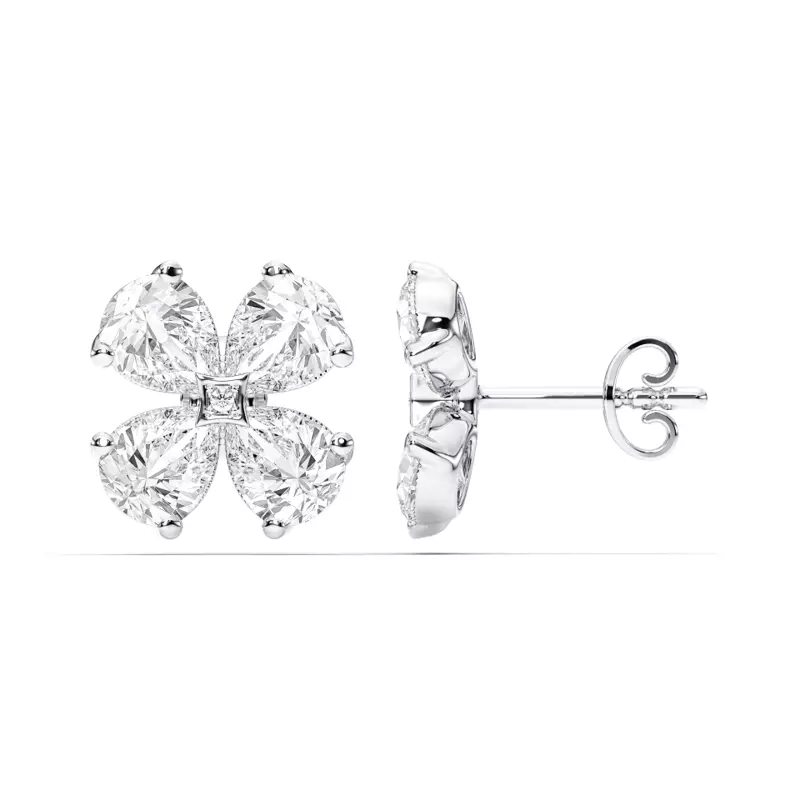 14K White Gold Petralis Pear-Shaped Lab Diamond Earrings