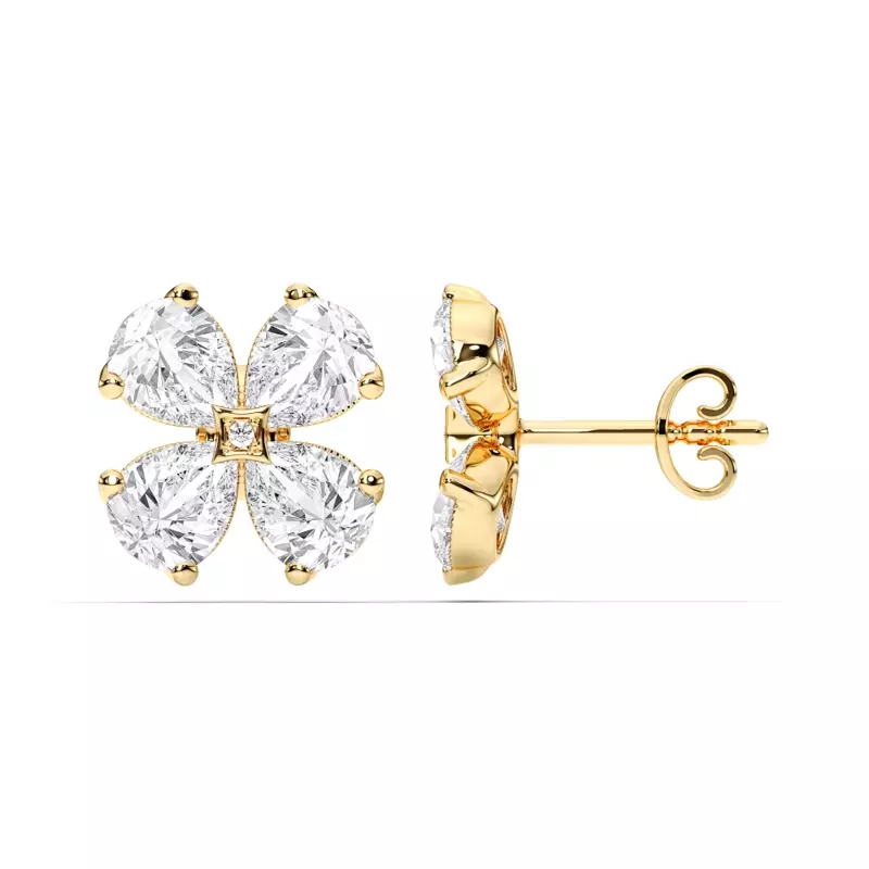 14K Yellow Gold Petralis Pear-Shaped Lab Diamond Earrings