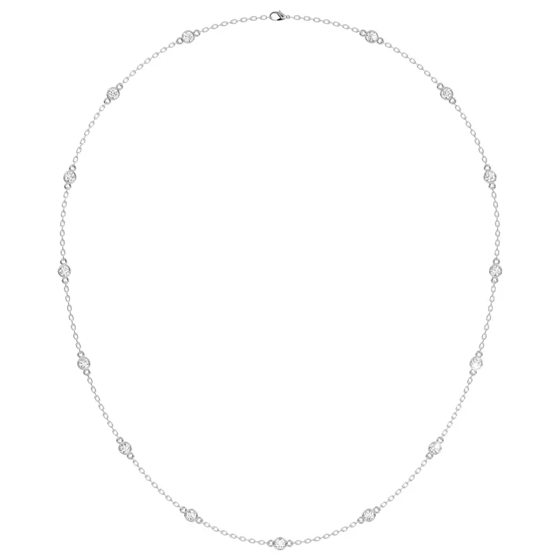 14K White Gold Gareluna Lab Diamond Station Necklace (3 ct. tw.)