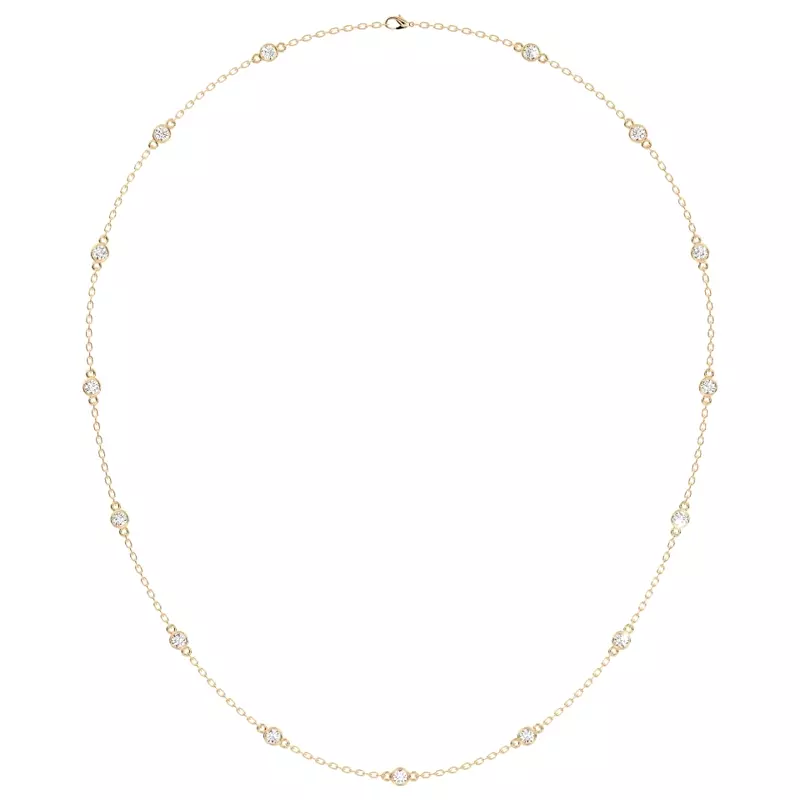 14K Yellow Gold Gareluna Lab Diamond Station Necklace (3 ct. tw.)
