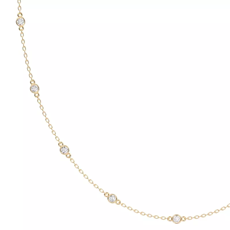 14K Yellow Gold Gareluna Lab Diamond Station Necklace (3 ct. tw.)