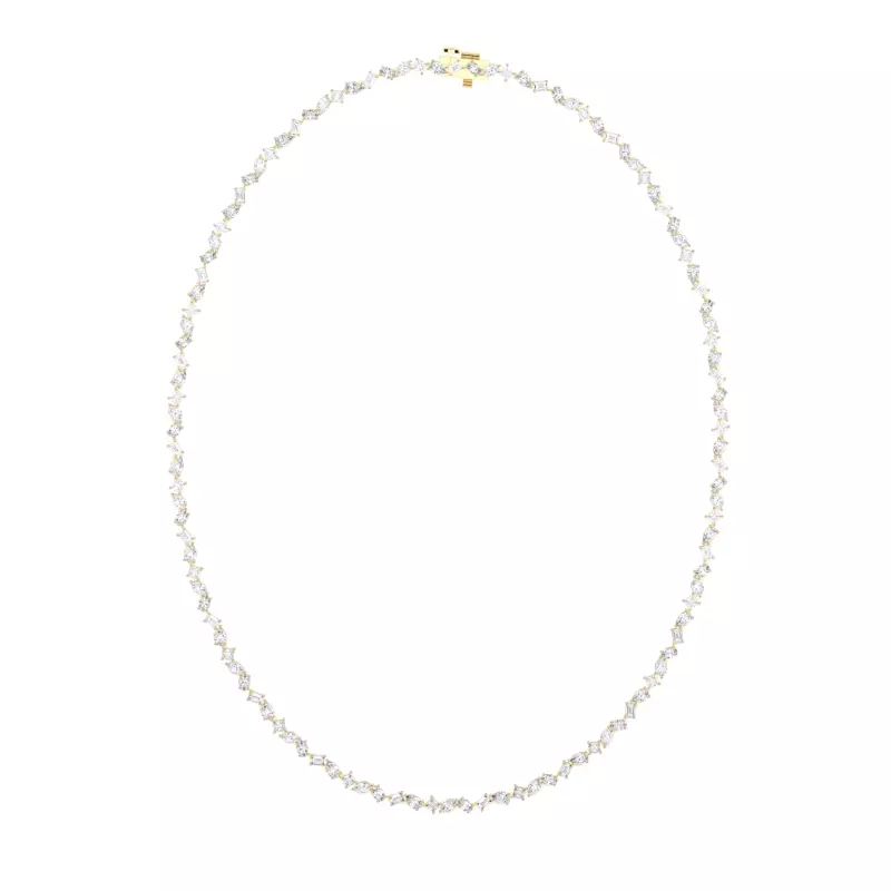 14K Yellow Gold Zina Mixed Shape Lab Diamond Necklace