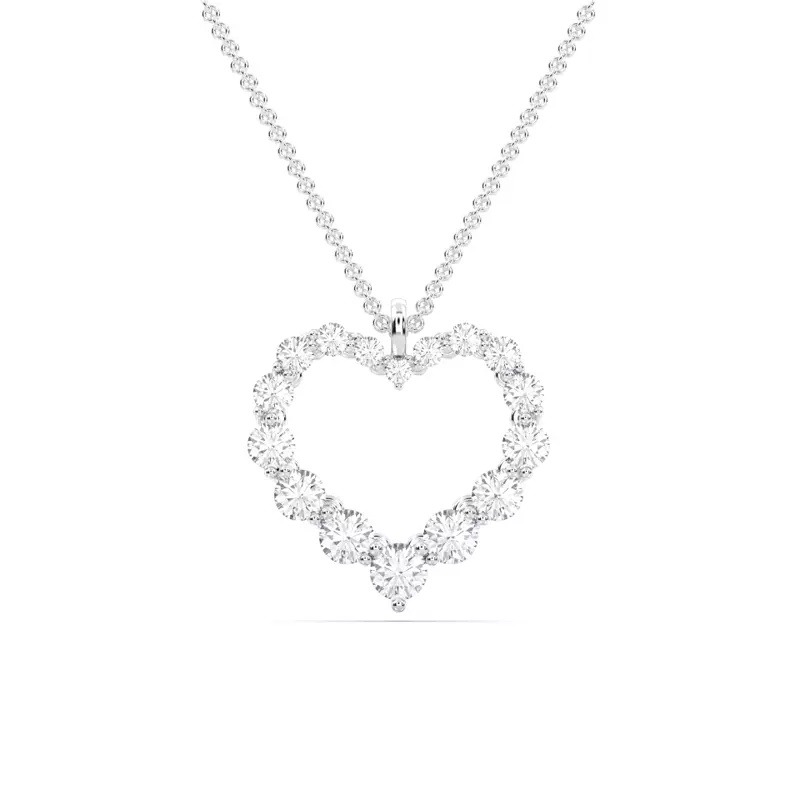 14K White Gold Amora Heart Lab Diamond Pendant (1.00 ct. tw.)