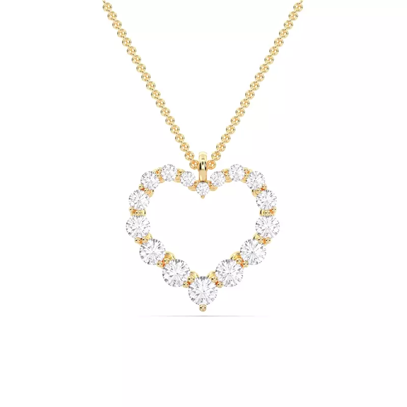14K Yellow Gold Amora Heart Lab Diamond Pendant (1.00 ct. tw.)