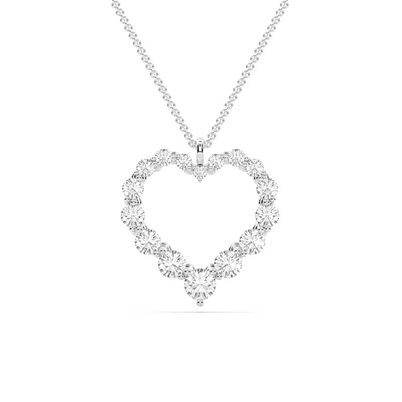 14K White Gold Amora Heart Lab Diamond Pendant (1.50 ct. tw.)