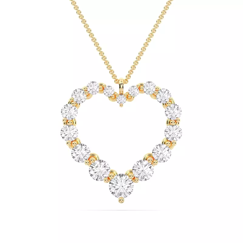 14K Yellow Gold Amora Heart Lab Diamond Pendant (3.00 ct. tw.)
