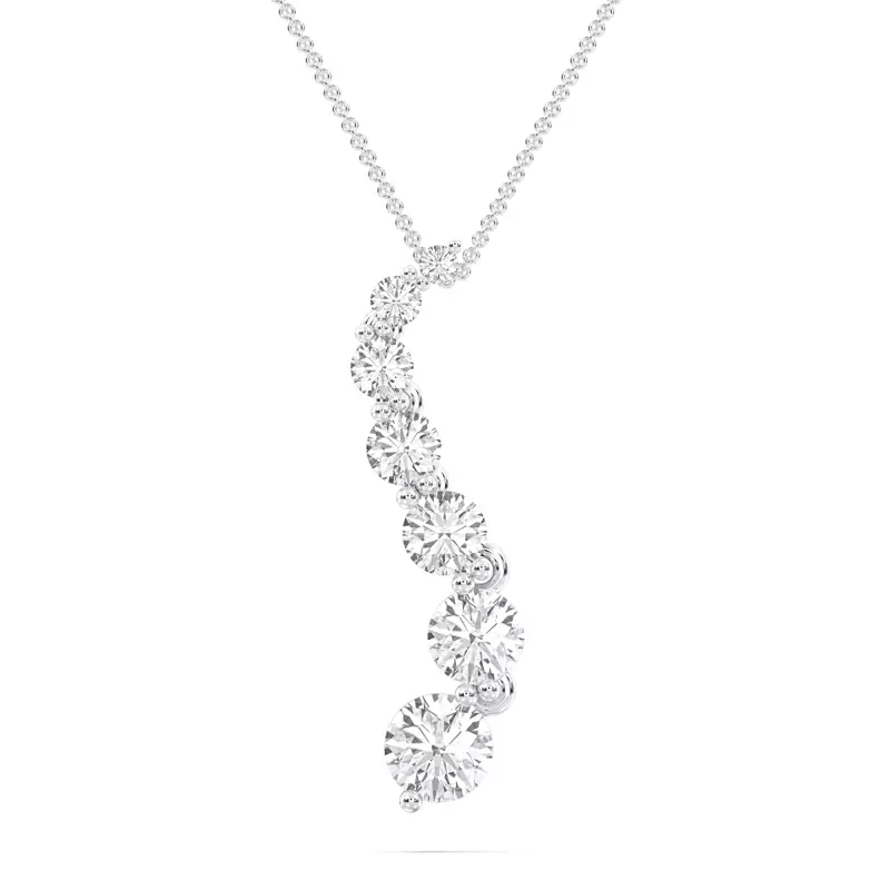 14K White Gold Journey Lab Diamond Pendant (1.00 ct. tw.)