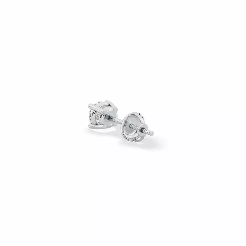 18K White Gold Single Lab Diamond Screw Back Stud Earring (1/4ct)