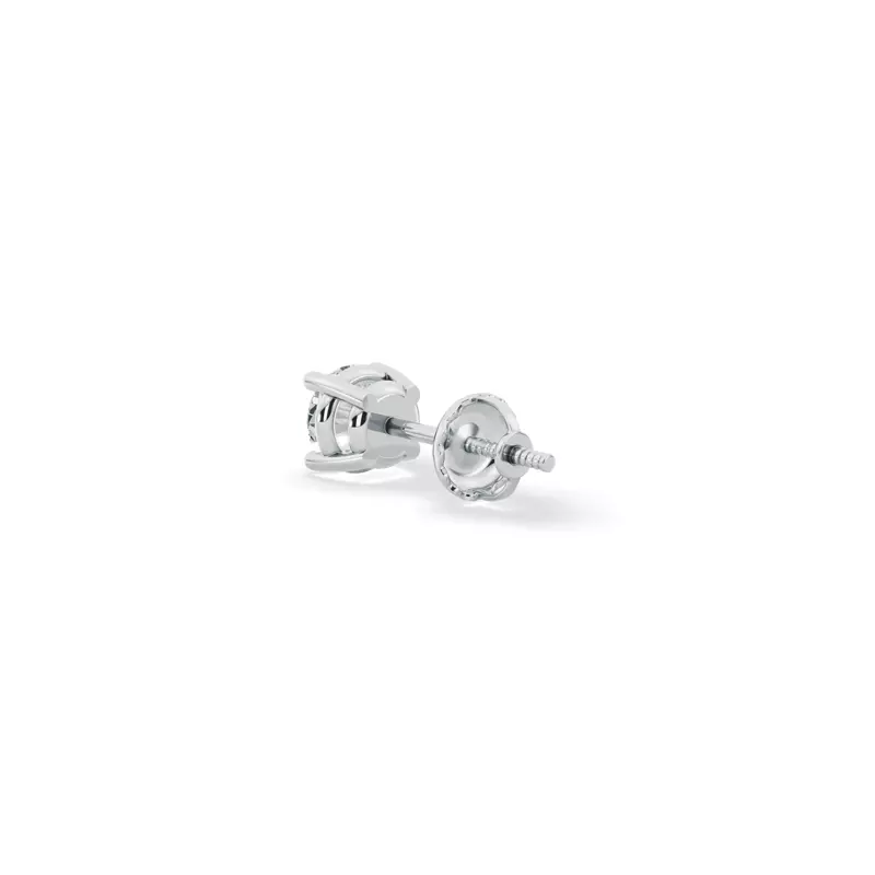 14K White Gold Single Lab Diamond Screw Back Stud Earring (3/8ct)