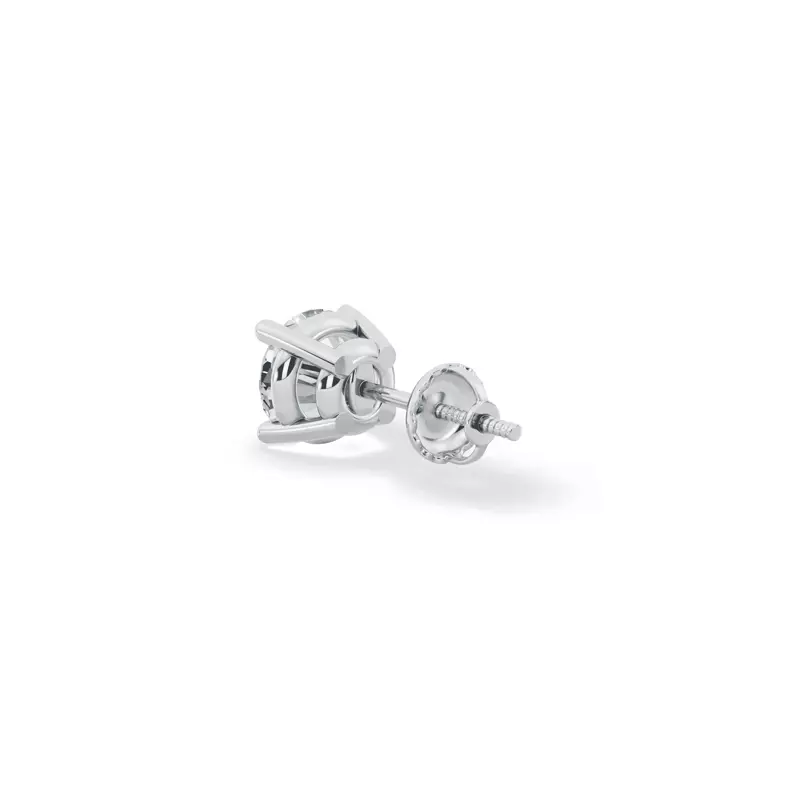 14K White Gold Single Lab Diamond Screw Back Stud Earring (1ct)