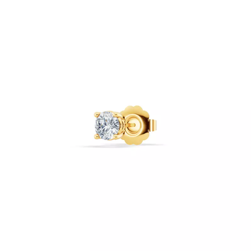 18K Yellow Gold Single Lab Diamond Stud Earring (1/4ct)