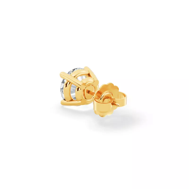 18K Yellow Gold Single Lab Diamond Stud Earring (1.5ct)