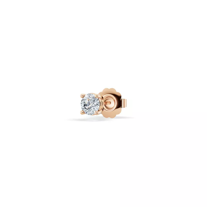 14K Rose Gold Single Lab Diamond Stud Earring (1/8ct)
