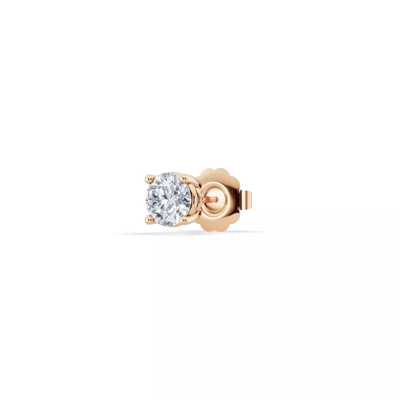 14K Rose Gold Single Lab Diamond Stud Earring (3/8ct)
