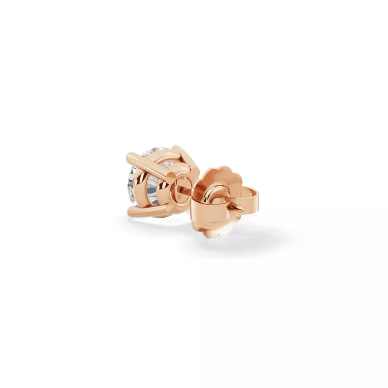 14K Rose Gold Single Lab Diamond Stud Earring (1ct)