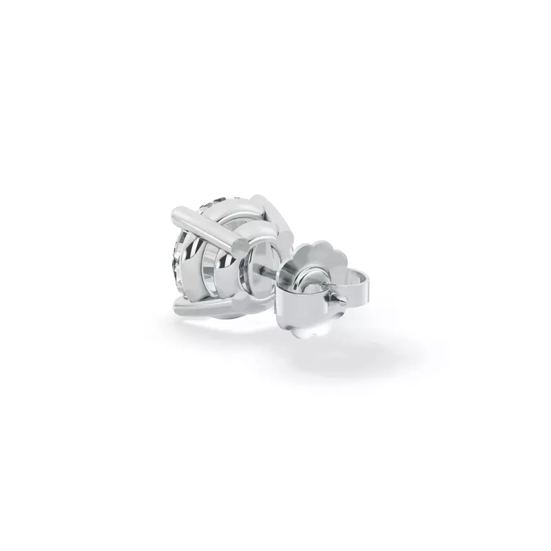 14K White Gold Single Lab Diamond Stud Earring (3ct)