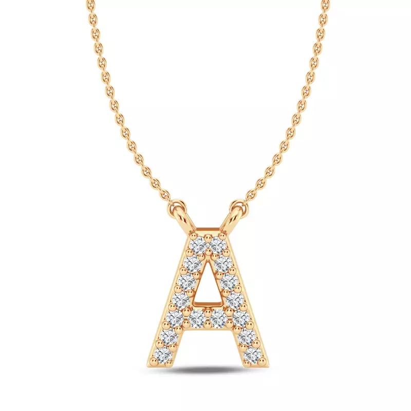 14K Yellow Gold Lab Diamond Initial Pendant – A