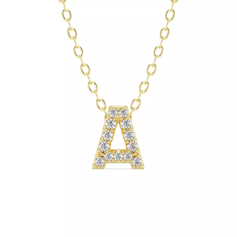Petite Lab Diamond Initial Necklace – A