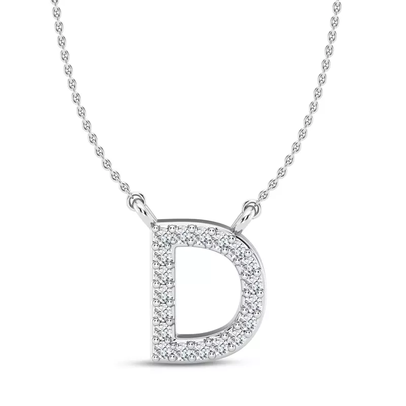 Lab Diamond Initial Pendant – D