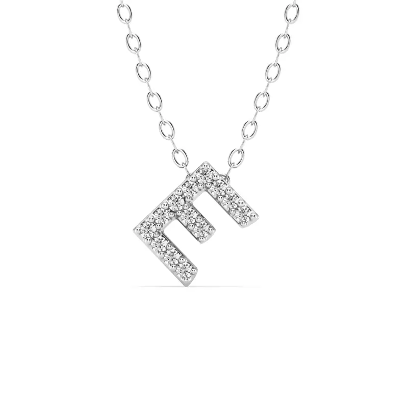 Petite Lab Diamond Initial Pendant – E