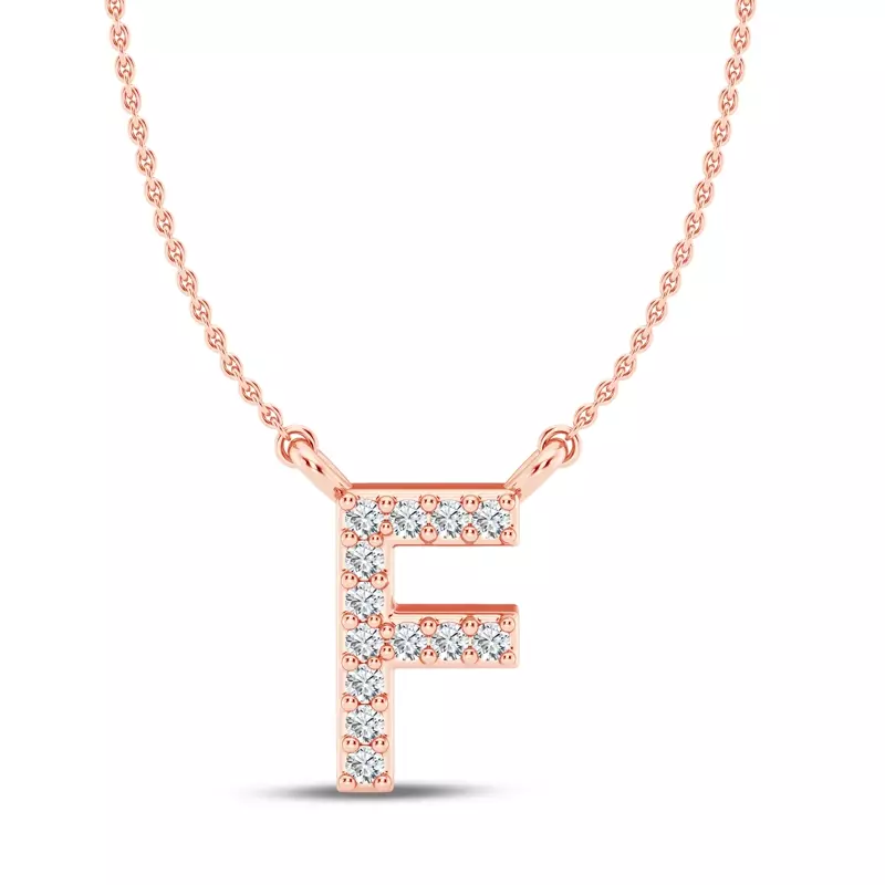 Lab Diamond Initial Necklace – F