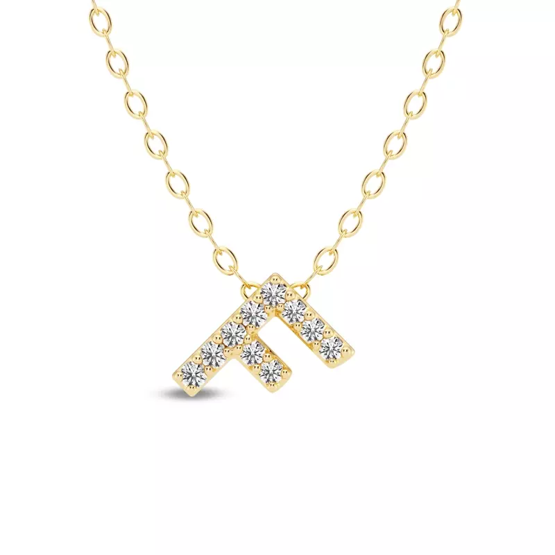 Petite Lab Diamond Initial Pendant – F