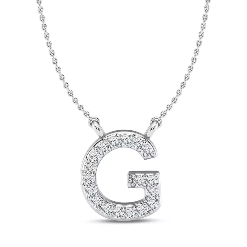 Lab Diamond Initial Pendant – G
