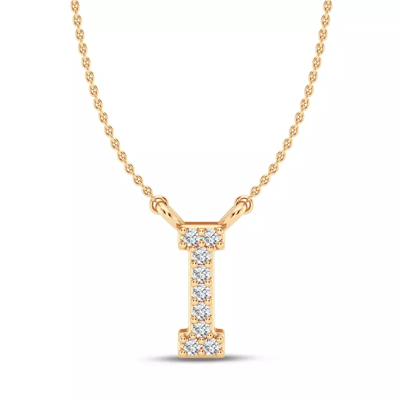 Lab Diamond Initial Necklace – I