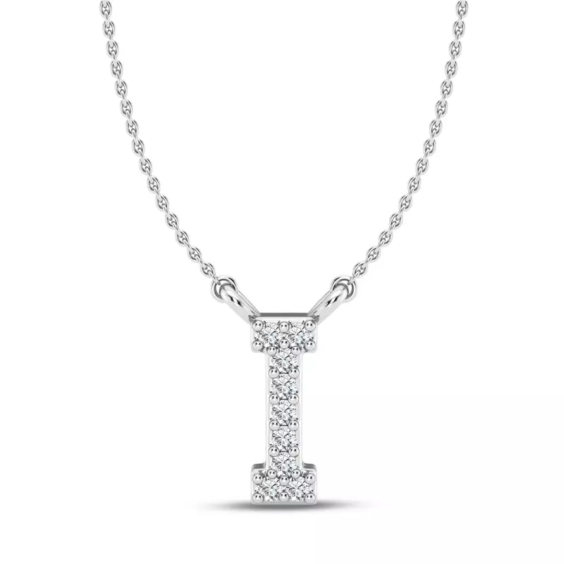 Lab Diamond Initial Pendant – I