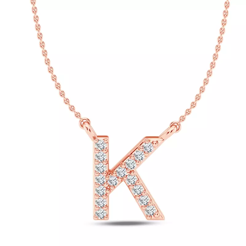 Lab Diamond Initial Necklace – K