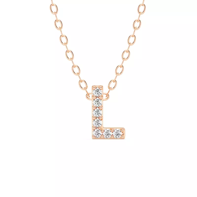 Petite Lab Diamond Initial Necklace – L