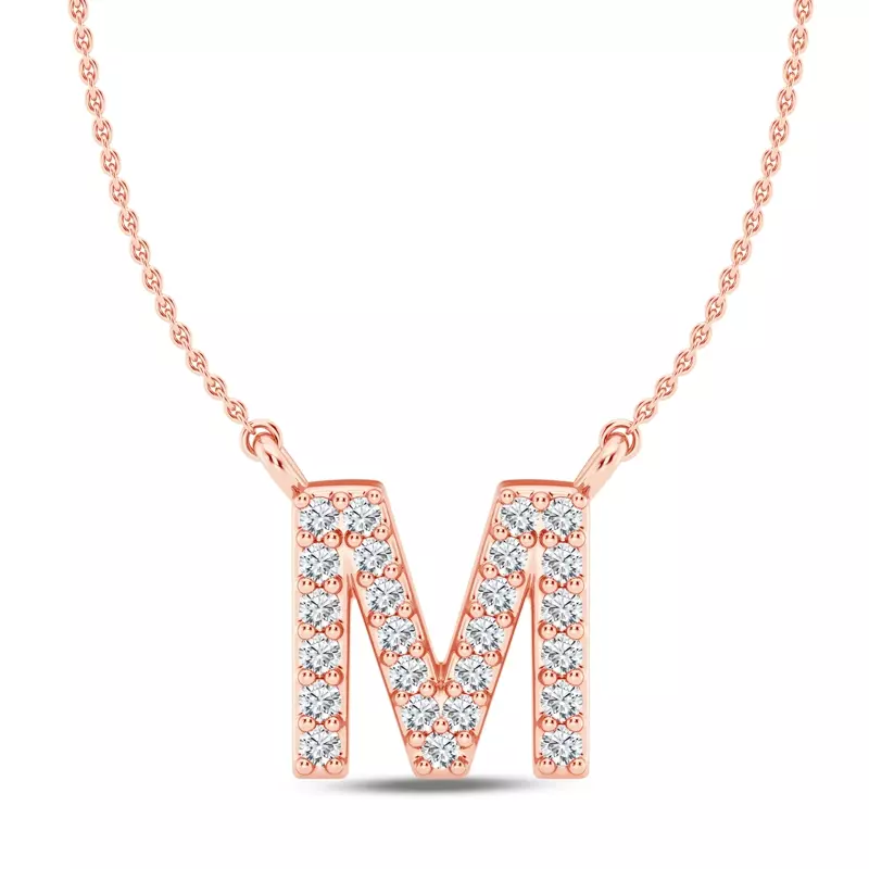 Lab Diamond Initial Necklace – M