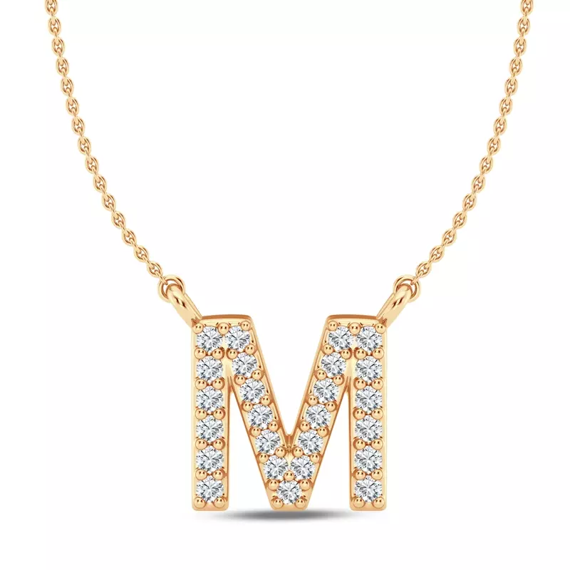Lab Diamond Initial Necklace – M