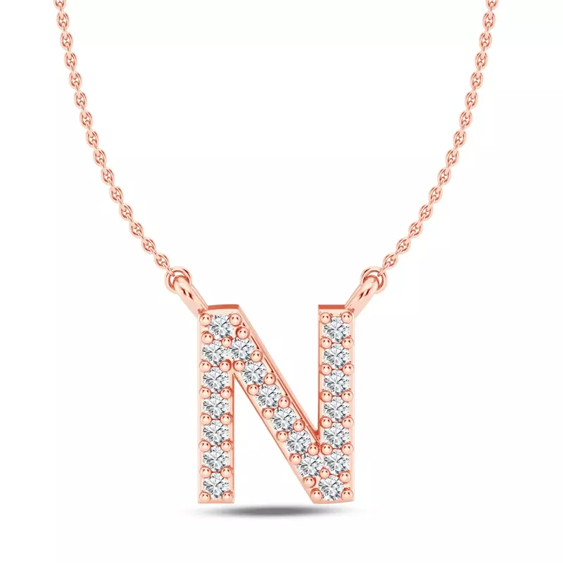Lab Diamond Initial Pendant – N