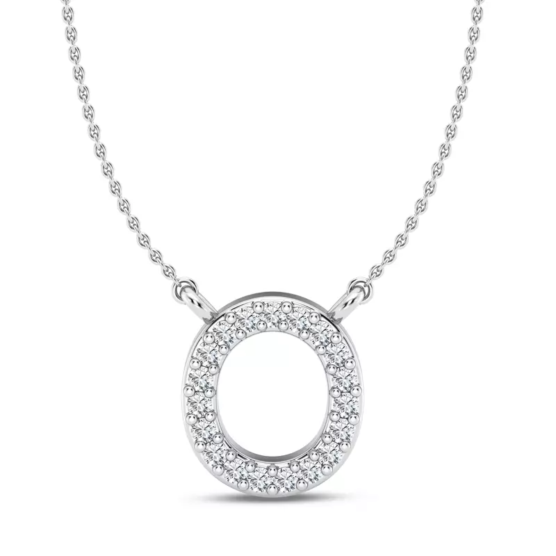Lab Diamond Initial Pendant – O