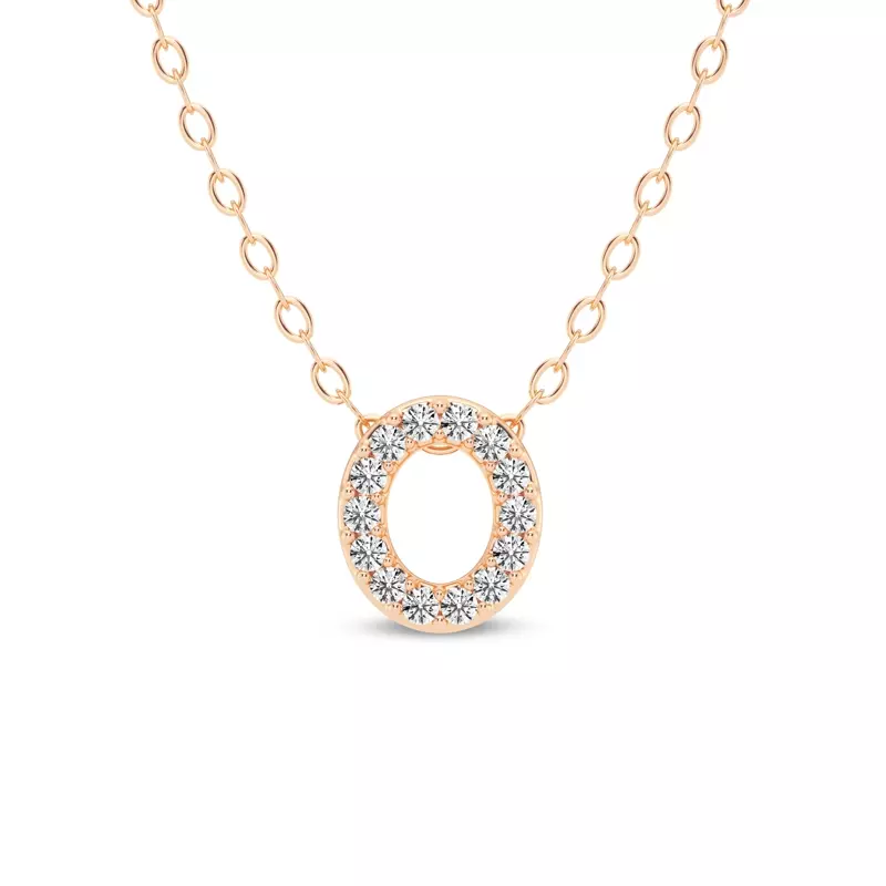 Petite Lab Diamond Initial Necklace – O