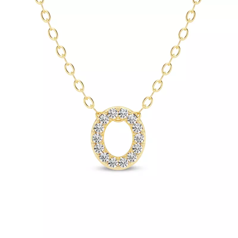 Petite Lab Diamond Initial Necklace – O