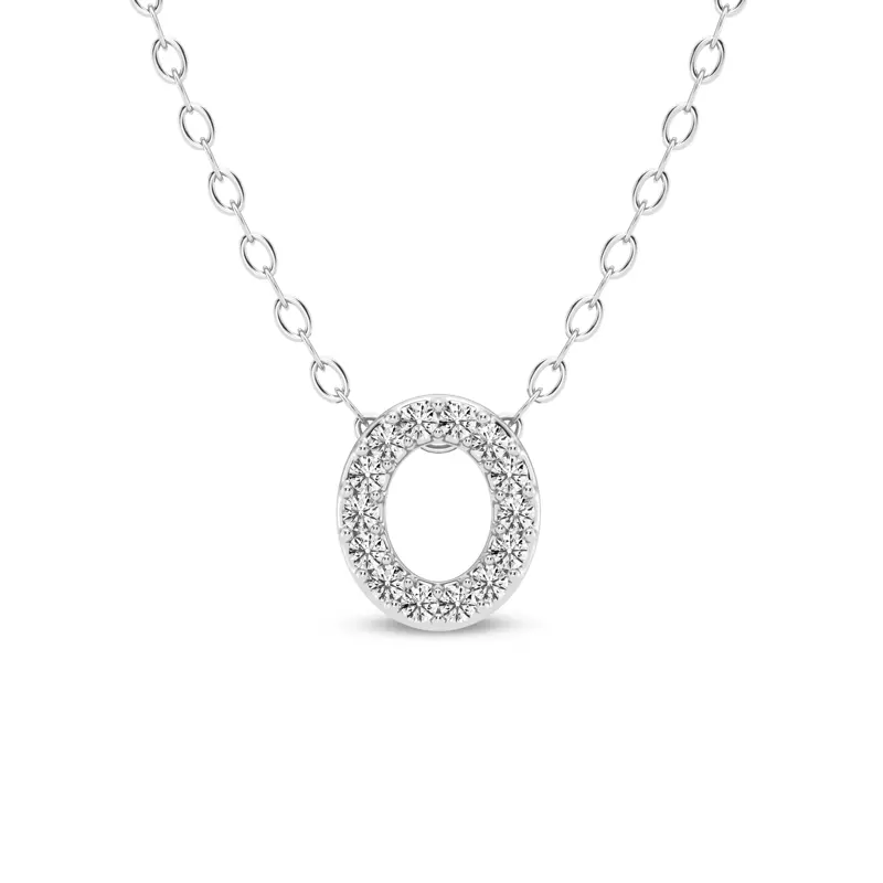 Petite Lab Diamond Initial Pendant – O