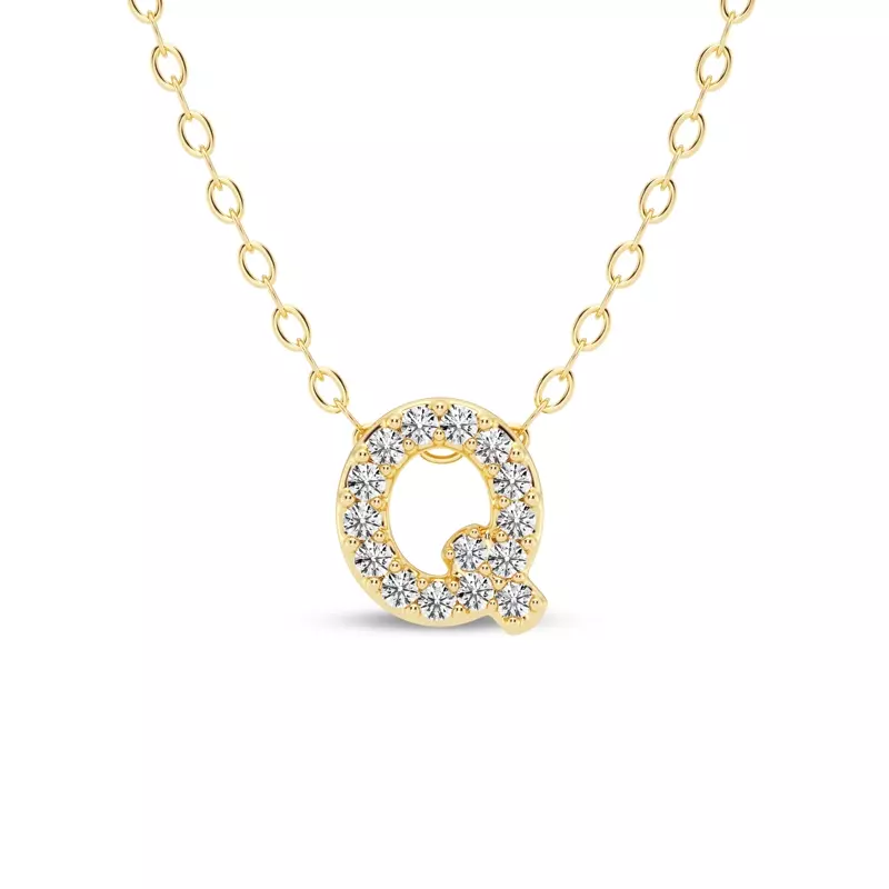 Petite Lab Diamond Initial Necklace – Q