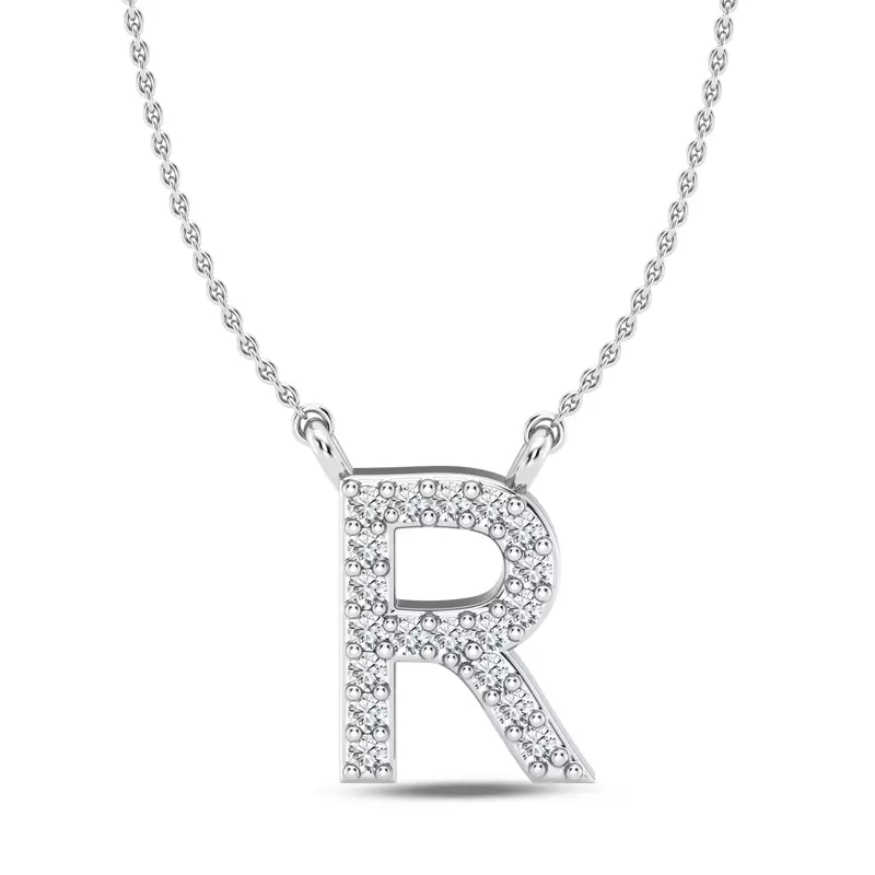 Lab Diamond Initial Pendant – R