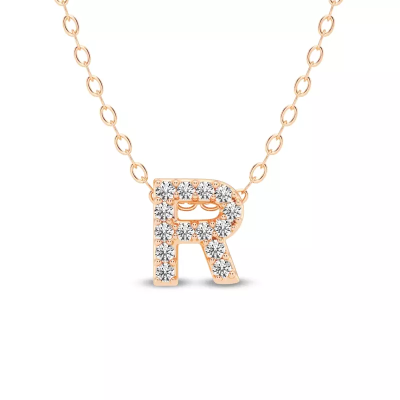 Petite Lab Diamond Initial Necklace – R